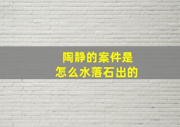 陶静的案件是怎么水落石出的