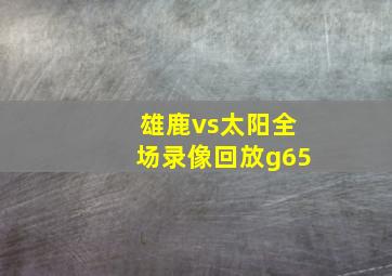 雄鹿vs太阳全场录像回放g65