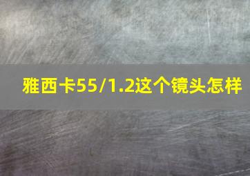 雅西卡55/1.2这个镜头怎样