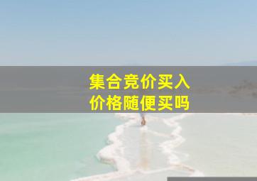 集合竞价买入价格随便买吗