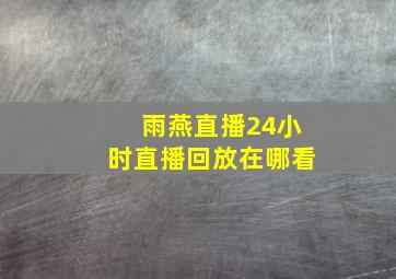 雨燕直播24小时直播回放在哪看