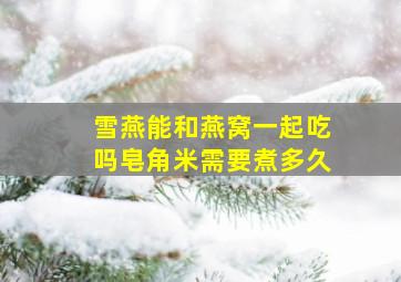 雪燕能和燕窝一起吃吗皂角米需要煮多久