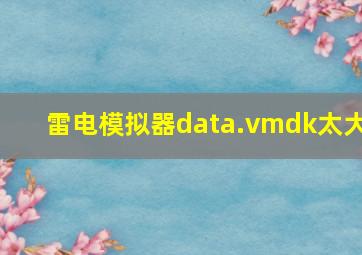 雷电模拟器data.vmdk太大