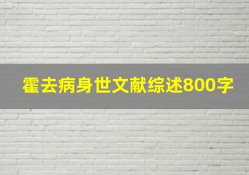 霍去病身世文献综述800字