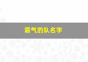 霸气的队名字