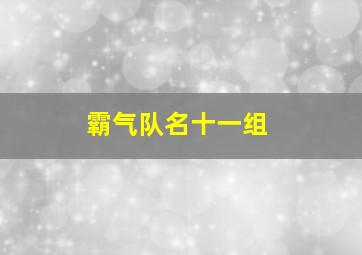 霸气队名十一组