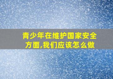 青少年在维护国家安全方面,我们应该怎么做