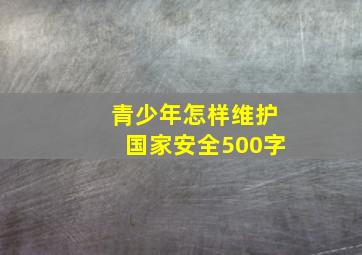 青少年怎样维护国家安全500字