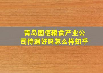 青岛国信粮食产业公司待遇好吗怎么样知乎