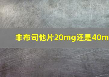 非布司他片20mg还是40mg