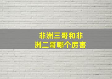 非洲三哥和非洲二哥哪个厉害