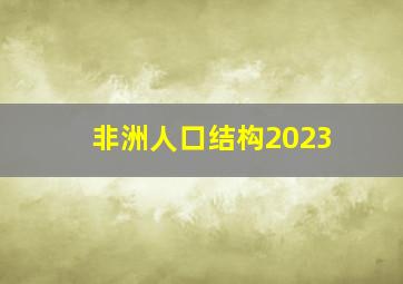 非洲人口结构2023