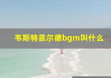 韦斯特菲尔德bgm叫什么