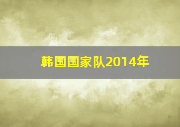 韩国国家队2014年