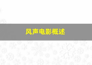 风声电影概述