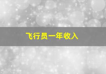 飞行员一年收入