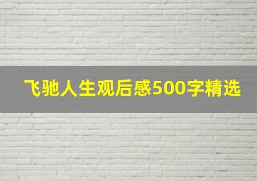 飞驰人生观后感500字精选