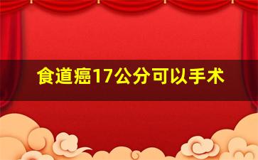 食道癌17公分可以手术