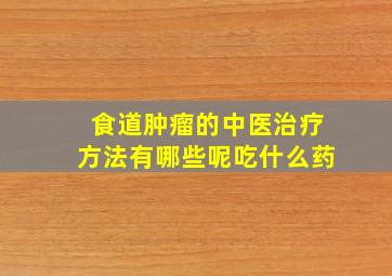 食道肿瘤的中医治疗方法有哪些呢吃什么药