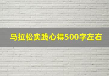 马拉松实践心得500字左右