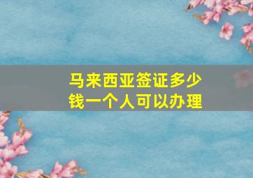 马来西亚签证多少钱一个人可以办理