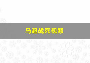 马超战死视频