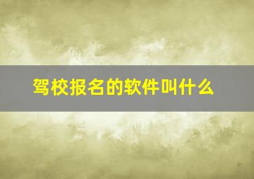 驾校报名的软件叫什么