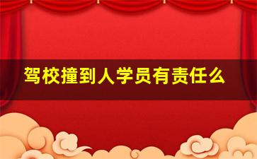 驾校撞到人学员有责任么