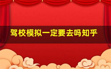 驾校模拟一定要去吗知乎