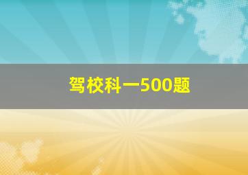 驾校科一500题