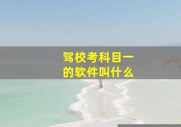 驾校考科目一的软件叫什么