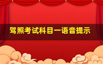 驾照考试科目一语音提示