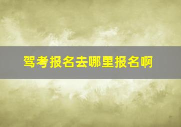 驾考报名去哪里报名啊