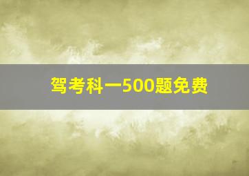 驾考科一500题免费