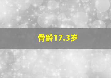 骨龄17.3岁