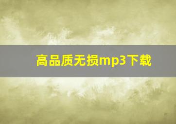 高品质无损mp3下载