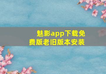 魅影app下载免费版老旧版本安装