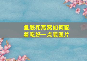 鱼胶和燕窝如何配着吃好一点呢图片