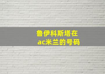 鲁伊科斯塔在ac米兰的号码