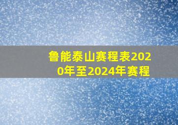 鲁能泰山赛程表2020年至2024年赛程