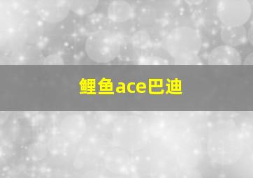 鲤鱼ace巴迪