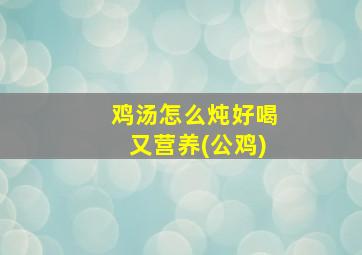 鸡汤怎么炖好喝又营养(公鸡)