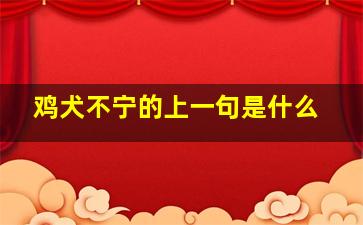 鸡犬不宁的上一句是什么