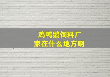 鸡鸭鹅饲料厂家在什么地方啊