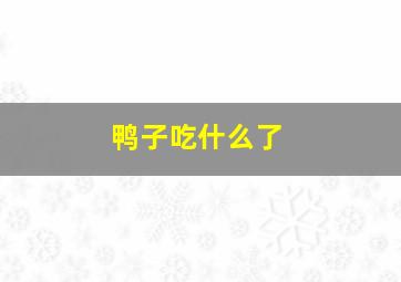 鸭子吃什么了