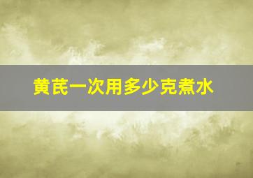 黄芪一次用多少克煮水