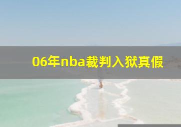 06年nba裁判入狱真假