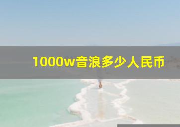 1000w音浪多少人民币