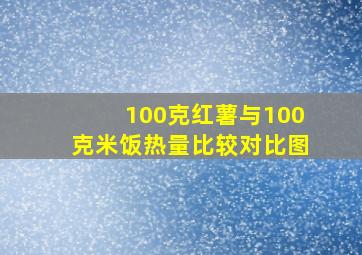 100克红薯与100克米饭热量比较对比图