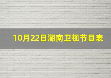 10月22日湖南卫视节目表